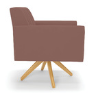 Kit 2 Poltronas Giratória Viena Gomada Veludo Base De Madeira