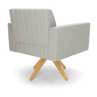 Kit 2 Poltronas Giratória Viena Gomada Veludo Cinza Base De M