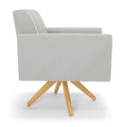 Kit 2 Poltronas Giratória Viena Gomada Veludo Cinza Base De M