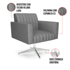 Kit 2 Poltronas Giratória Viena Gomada Veludo Luxo Grafite A1