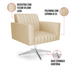 Kit 2 Poltronas Giratória Viena Gomada Veludo Luxo Off White