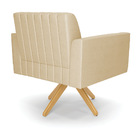 Kit 2 Poltronas Giratória Viena Gomada Veludo Luxo Off White