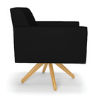 Kit 2 Poltronas Giratória Viena Gomada Veludo Luxo Preto A81