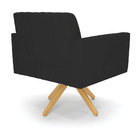 Kit 2 Poltronas Giratória Viena Gomada Veludo Preto Base De M