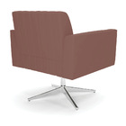 Kit 2 Poltronas Giratória Viena Gomada Veludo Rosê Base Croma