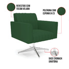 Kit 2 Poltronas Giratória Viena Gomada Veludo Verde Base Crom