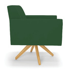 Kit 2 Poltronas Giratória Viena Gomada Veludo Verde Base De M