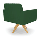 Kit 2 Poltronas Giratória Viena Gomada Veludo Verde Base De M