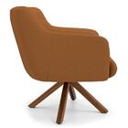 Kit 2 Poltronas Giratórias Base Madeira Veludo Telha