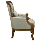 Kit 2 Poltronas Imperador + Floreira Verniz Imbuia E Linho Be