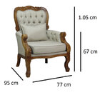 Kit 2 Poltronas Imperador + Floreira Verniz Imbuia E Linho Be