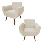 Kit 2 Poltronas Jolly Amamentação E Descanso Veludo Creme Kas