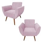 Kit 2 Poltronas Jolly Amamentação E Descanso Veludo Rosê D'ro