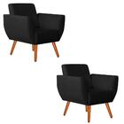 Kit 2 Poltronas Jolly Decorativa Suede Preto Kasa Sofá