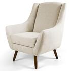 Kit 2 Poltronas Juliet Pés De Madeira Linho Bege Domi