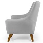 Kit 2 Poltronas Juliet Pés De Madeira Linho Cinza Claro Domi