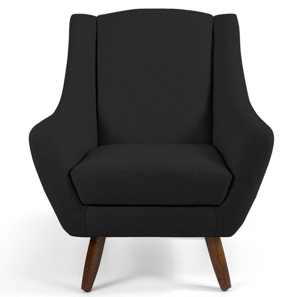 Kit 2 Poltronas Juliet Pés De Madeira Veludo Preto Domi