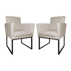 Kit 2 Poltronas Klara Sala Base Metálica Preta Corano - Valli