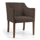 Kit 2 Poltronas Lila Base De Madeira Rústico Veludo Marrom