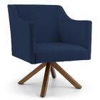 Kit 2 Poltronas Lila Base Giratória Veludo Azul Marinho Domi