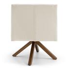 Kit 2 Poltronas Lila Base Giratória Veludo Bege Domi