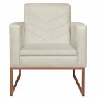 Kit 2 Poltronas Linho Base De Ferro Bali Espresso Móveis Bege