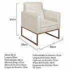 Kit 2 Poltronas Linho Base De Ferro Bali Espresso Móveis Bege