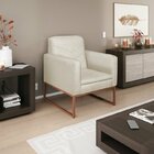 Kit 2 Poltronas Linho Base De Ferro Bali Espresso Móveis Bege