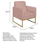 Kit 2 Poltronas Linho Base De Ferro Bali Rose/dourado