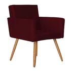 Kit 2 Poltronas Lisboa Decorativa Suede Bordo D'rost
