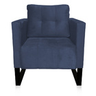 Kit 2 Poltronas Livia Suede Azul Marinho Base Industrial Pret