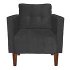 Kit 2 Poltronas Livia Suede Pés Chanfrado Castanho - D'rossi