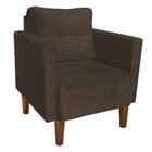 Kit 2 Poltronas Livia Suede Pés Chanfrado Castanho - D'rossi