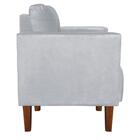 Kit 2 Poltronas Livia Suede Pés Chanfrado Castanho - D'rossi