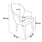 Kit 2 Poltronas Lorem Suede Cinza Pés Chanfrado Tabaco C05 -