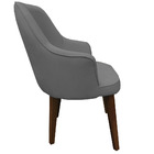 Kit 2 Poltronas Lorem Suede Cinza Pés Chanfrado Tabaco C05 -