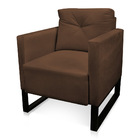 Kit 2 Poltronas Luisa Suede Industrial Metálica Preto D01 - D