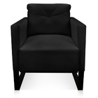 Kit 2 Poltronas Luisa Suede Preto Base Industrial Metálica Pr