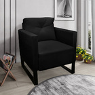 Kit 2 Poltronas Luisa Suede Preto Base Industrial Metálica Pr