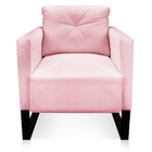 Kit 2 Poltronas Luisa Suede Rosa Bebê Base Industrial Metálic