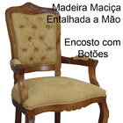 Kit 2 Poltronas Luiz Xv Capitonê Verniz Imbuia E Suede Marrom