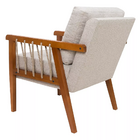 Kit 2 Poltronas Lumi Corda Náutica Madeira Maciça Moderna Bege