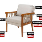 Kit 2 Poltronas Lumi Corda Náutica Madeira Maciça Moderna Bege