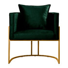 Kit 2 Poltronas Luna Decorativas Com Base Metal Dourado Em Ve