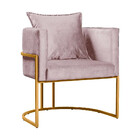Kit 2 Poltronas Luna Decorativas Com Base Metal Dourado Em Ve