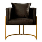 Kit 2 Poltronas Luna Decorativas Com Base Metal Dourado Em Ve