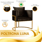 Kit 2 Poltronas Luna Decorativas Com Base Metal Dourado Em Ve