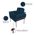 Kit 2 Poltronas Luxo Suede Azul Marinho Base De Ferro Cobre -