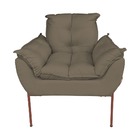 Kit 2 Poltronas Luxo Suede Cappucino Base De Ferro Cobre - Va