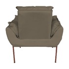 Kit 2 Poltronas Luxo Suede Cappucino Base De Ferro Cobre - Va